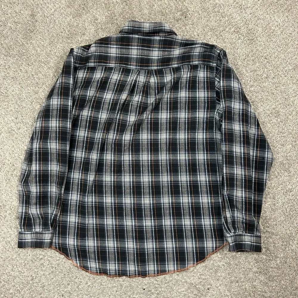 Carbon 2 Cobalt Flannel Shirt Mens Large Blue Plaid Cotton Button Up Long Sleeve